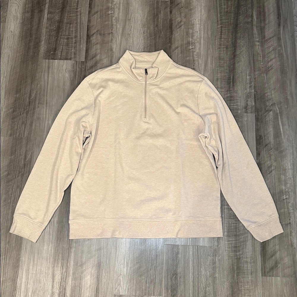 Amazon Essentials Light Beige Quarter Zip Mock Pu… - image 2